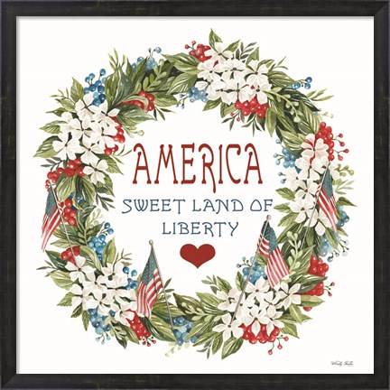 Framed America Wreath Print
