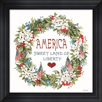 Framed America Wreath Print