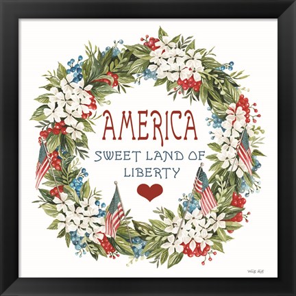 Framed America Wreath Print