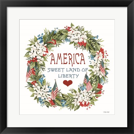 Framed America Wreath Print