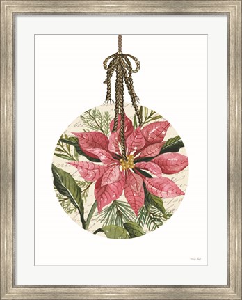 Framed Poinsettia Ornament Print