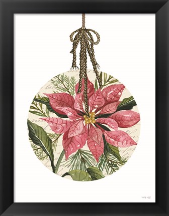 Framed Poinsettia Ornament Print