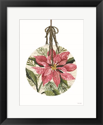Framed Poinsettia Ornament Print