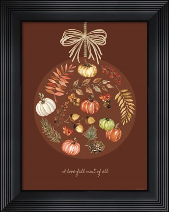 Framed I Love Fall Ornament Print
