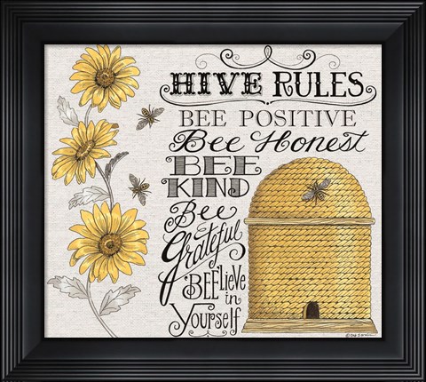 Framed Hive Rules Print