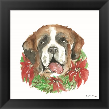 Framed Christmas Pup Print