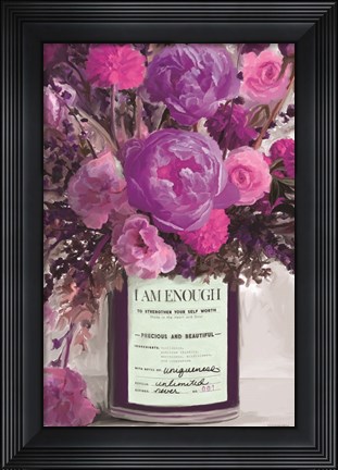 Framed I Am Enough Floral Print