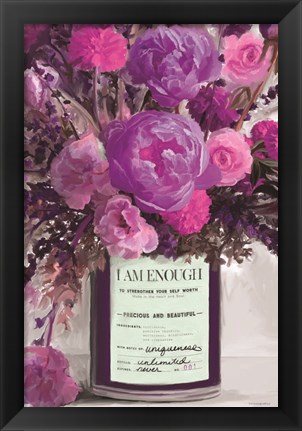 Framed I Am Enough Floral Print