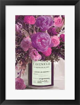 Framed I Am Enough Floral Print