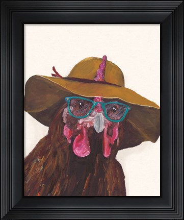 Framed Don&#39;t Be a Chicken Just Wear the Glasses Print