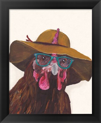 Framed Don&#39;t Be a Chicken Just Wear the Glasses Print