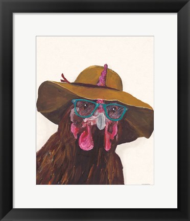 Framed Don&#39;t Be a Chicken Just Wear the Glasses Print