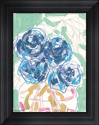 Framed Nightstand Blooms in Water Print