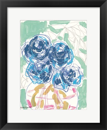 Framed Nightstand Blooms in Water Print