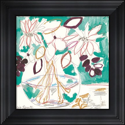 Framed Seafoam and Plum Print