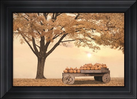 Framed Autumn Leaves and Pumpkins Please Print
