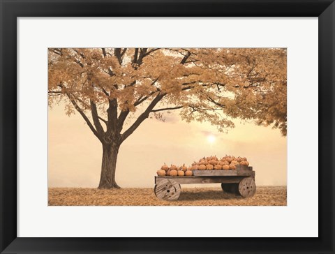 Framed Autumn Leaves and Pumpkins Please Print