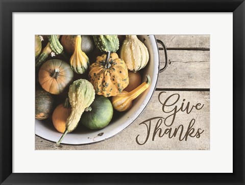 Framed Give Thanks Print