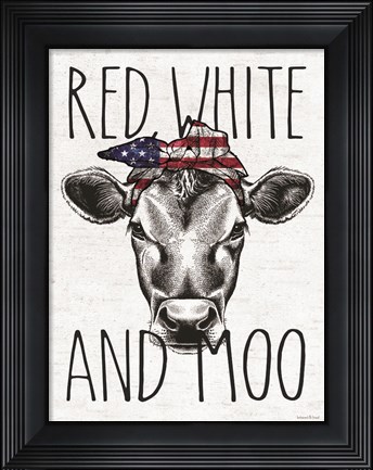 Framed Red, White and Moo Print
