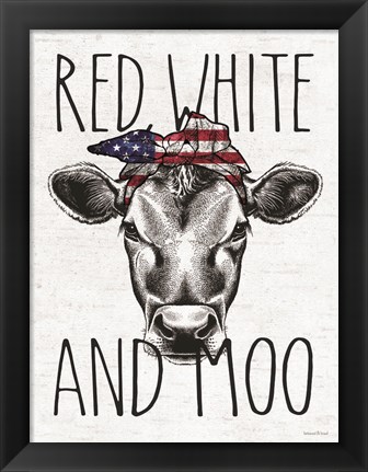 Framed Red, White and Moo Print