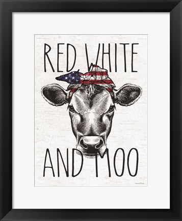 Framed Red, White and Moo Print