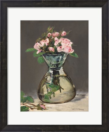 Framed Watercolor Pink Roses Print