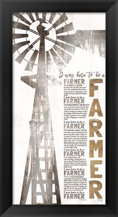 Framed Born to be a Farmer Print