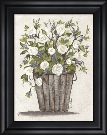 Framed Sweet Rose Basket Print