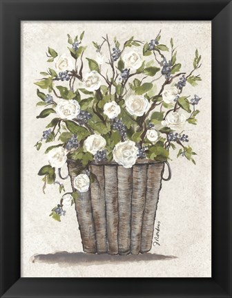 Framed Sweet Rose Basket Print