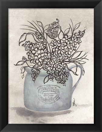 Framed Sketchy Floral Enamel Pot Print