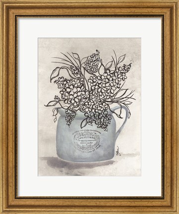 Framed Sketchy Floral Enamel Pot Print