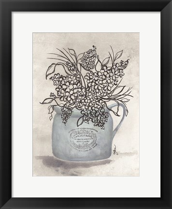 Framed Sketchy Floral Enamel Pot Print