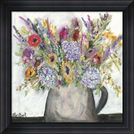 Framed Hydrangeas in Pitcher Print