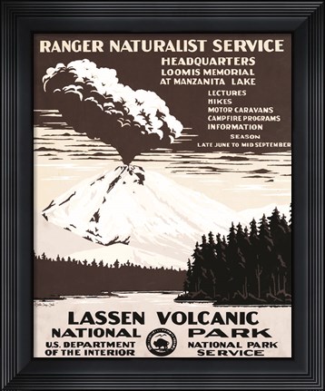 Framed Lessen Volcanic Park Print