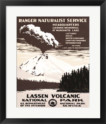 Framed Lessen Volcanic Park Print