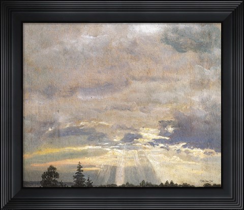 Framed Cloud Study with Sunbeams Print