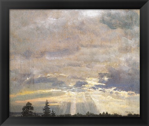 Framed Cloud Study with Sunbeams Print