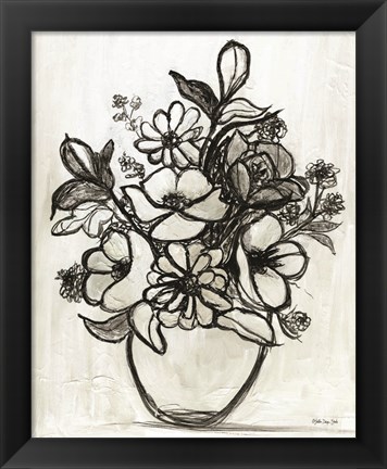 Framed Arrangement in Ink Print