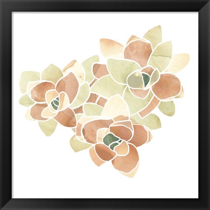 Framed Succulent Cameo VII Print