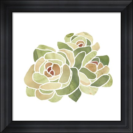 Framed Succulent Cameo XV Print