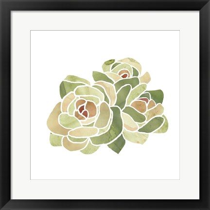 Framed Succulent Cameo XV Print