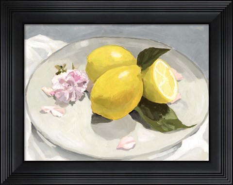Framed Lemons on a Plate II Print
