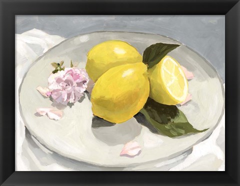 Framed Lemons on a Plate II Print