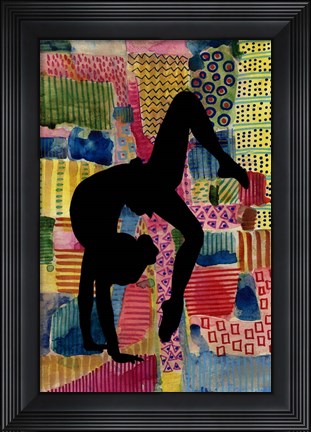 Framed Patchwork Athlete I Print
