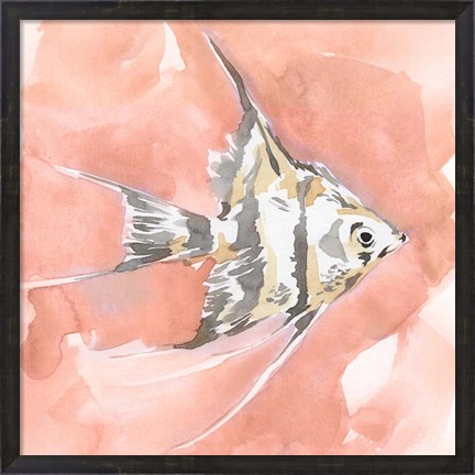 Framed Blush and Ochre Angel Fish I Print