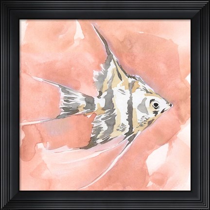 Framed Blush and Ochre Angel Fish I Print