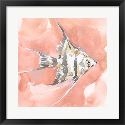 Framed Blush and Ochre Angel Fish I Print