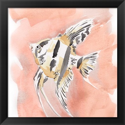 Framed Blush and Ochre Angel Fish II Print