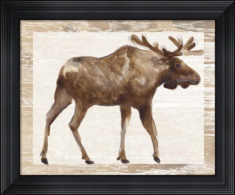 Framed Rustic Barnwood Animals I Print