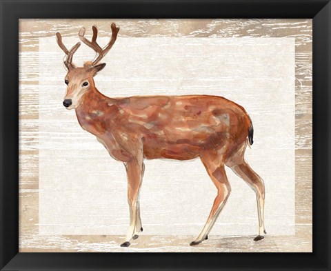 Framed Rustic Barnwood Animals IV Print